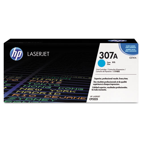 Image of HP HP 307a, (ce741a) Cyan Original Laserjet Toner Cartridge