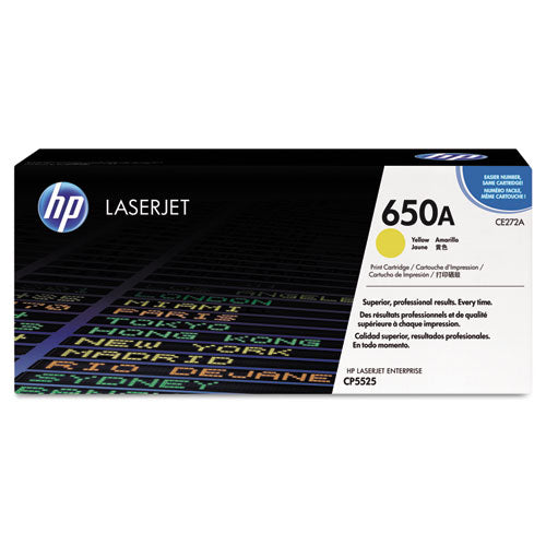 Image of HP HP 650a, (ce272a) Yellow Original Laserjet Toner Cartridge