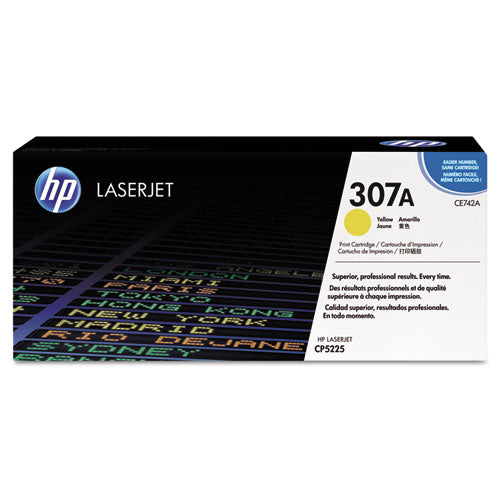 Image of HP HP 307a, (ce742a) Yellow Original Laserjet Toner Cartridge