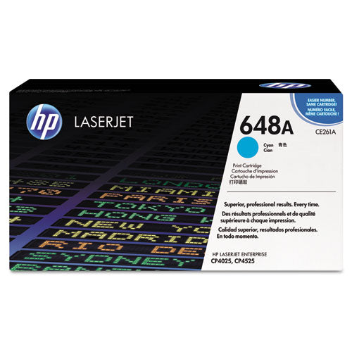 Image of HP HP 648a, (ce261a) Cyan Original Laserjet Toner Cartridge