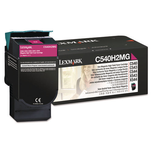 Image of Lexmark C540h2mg High-Yield Toner, 2,000 Page-Yield, Magenta