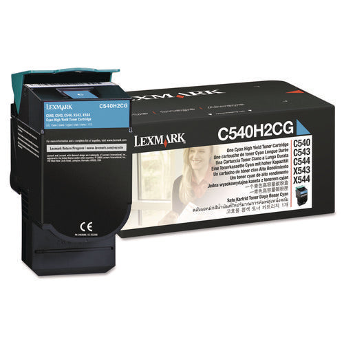Image of Lexmark C540h2cg High-Yield Toner, 2,000 Page-Yield, Cyan