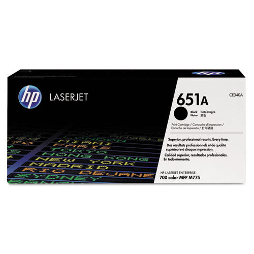 Image of HP HP 651a, (ce340a) Black Original Laserjet Toner Cartridge