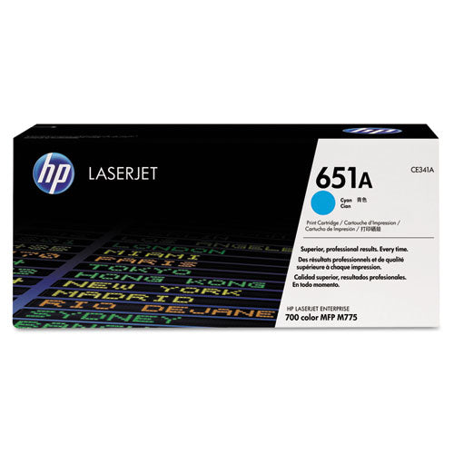 Image of HP HP 651a, (ce341a) Cyan Original Laserjet Toner Cartridge