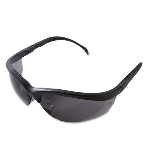 Image of MCR Safety Klondike Safety Glasses, Matte Black Frame, Gray Lens, 12/Box