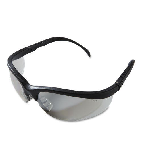 Image of MCR Safety Klondike Safety Glasses, Black Matte Frame, Clear Mirror Lens, 12/box