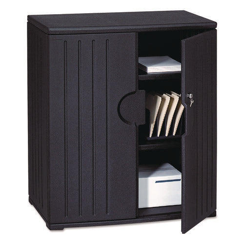 Image of Iceberg Rough n Ready Storage Cabinet, Two-Shelf, 36w x 22d x 46h, Black