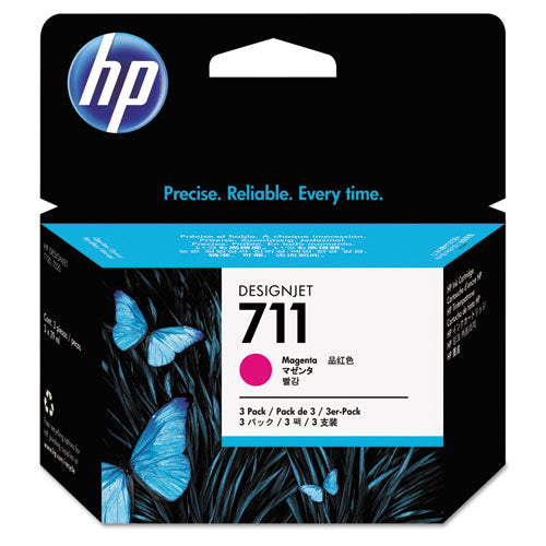 Image of HP HP 711, (cz135a) 3-Pack Magenta Original Ink Cartridges