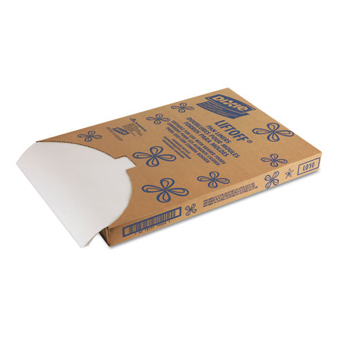 Image of Dixie® Greaseproof Liftoff Pan Liners, 16.38 x 24.38, White, 1,000/Carton