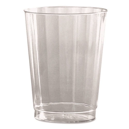 Image of WNA Classic Crystal Plastic Tumblers, 10 Oz, Clear, Fluted, Tall, 20/pack, 12 Packs/carton