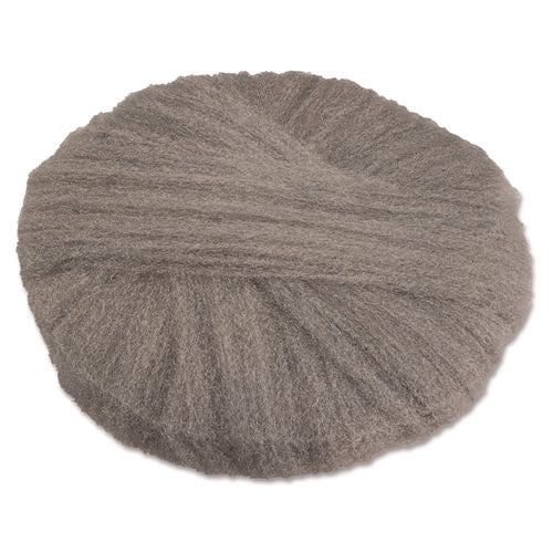 Image of GMT Radial Steel Wool Pads, Grade 2 (coarse): Stripping/scrubbing, 17" Diameter, Gray, 12/carton
