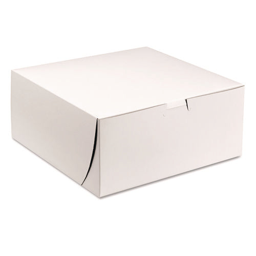Image of SCT® White One-Piece Non-Window Bakery Boxes, 9 x 9 x 4, White, Paper, 200/Carton
