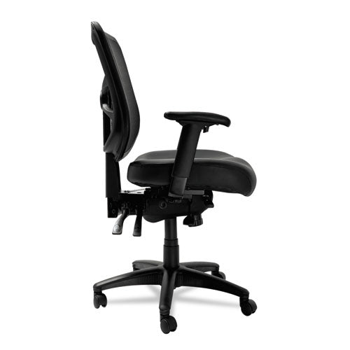 Image of Alera® Alera Elusion Series Mesh Mid-Back Multifunction Chair, Supports Up To 275 Lb, 17.7" To 21.4" Seat Height, Black