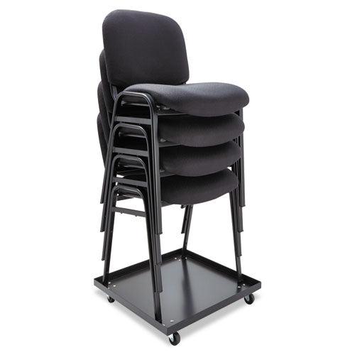 Image of Alera® Stacking Chair Dolly, Metal, 320 lb Capacity, 22.44" x 22.44" x 3.93", Black