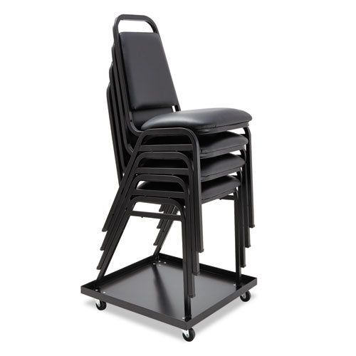 Image of Alera® Stacking Chair Dolly, Metal, 320 lb Capacity, 22.44" x 22.44" x 3.93", Black