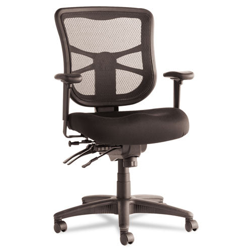 Image of Alera® Alera Elusion Series Mesh Mid-Back Multifunction Chair, Prem Fabric, Supports Up to 275 lb, 17.7" to 21.4" Seat Height, Black