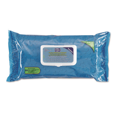 Image of Sani Professional® Hygea Adult Wash Cloths, 1-Ply, 9.5 x 11.5, Unscented, White, 60 Wipes/Tub, 6 Tubs/Carton
