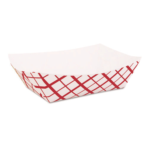 Image of SCT® Paper Food Baskets, 2 lb Capacity, Red/White, Paper, 1,000/Carton