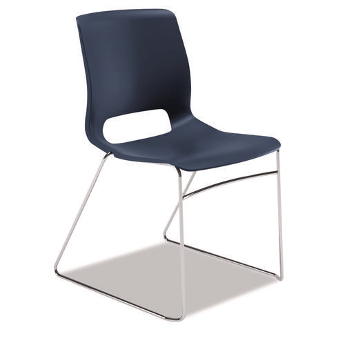 Image of HON® Motivate High-Density Stacking Chair, Supports 300 lb, 17.75" Seat Height, Regatta Seat, Regatta Back, Chrome Base, 4/Carton
