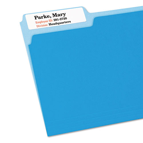 Image of Avery® Extra-Large Trueblock File Folder Labels With Sure Feed Technology, 0.94 X 3.44, White, 18/sheet, 25 Sheets/pack