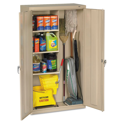 Image of Tennsco Janitorial Cabinet, 36w X 18d X 64h, Putty