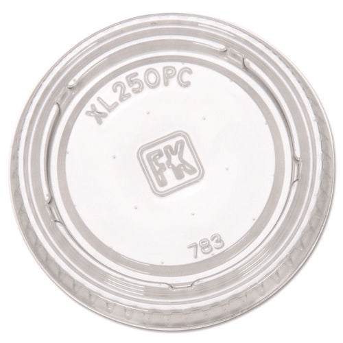 Image of Fabri-Kal® Portion Cup Lids, Fits 1.5 oz to 2.5 oz Portion Cups, Plastic, Clear, 125/Sleeve, 20 Sleeves/Carton