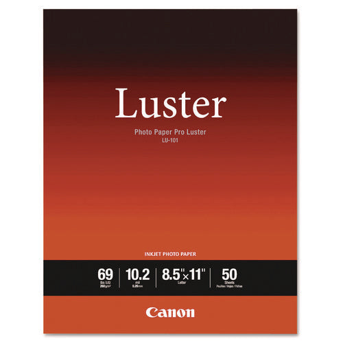 Image of Canon® Pro Luster Inkjet Photo Paper, 10.2 Mil, 8.5 X 11, Luster White, 50/pack
