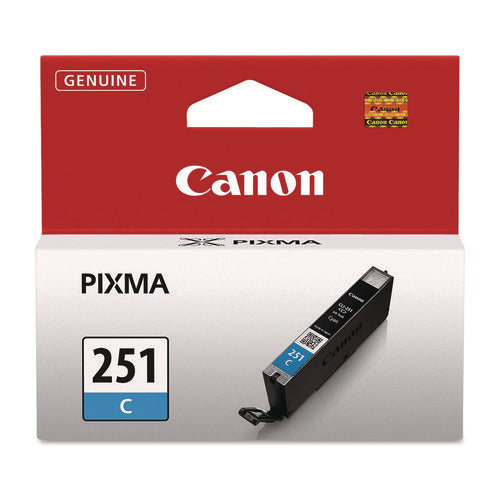 Image of Canon® 6514b001 (cli-251) Chromalife100+ Ink, 304 Page-Yield, Cyan