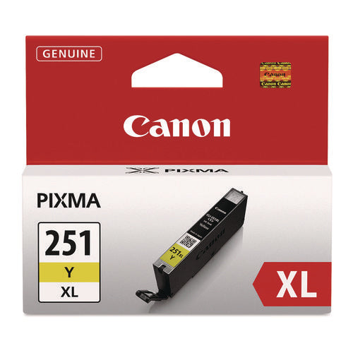 Image of Canon® 6451b001 (cli-251xl) Chromalife100+ High-Yield Ink, 695 Page-Yield, Yellow