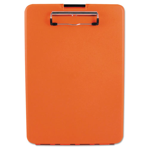 Image of Saunders SlimMate Storage Clipboard, 0.5" Clip Capacity, Holds 8.5 x 11 Sheets, Hi-Vis Orange