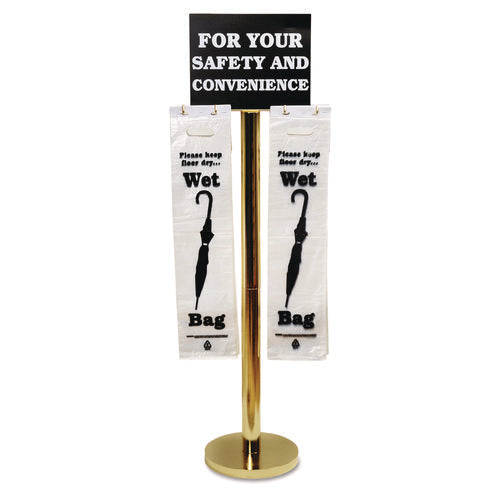 Image of Tatco Wet Umbrella Bag Stand, 16w X 12d X 54.5h, Brass/black/white