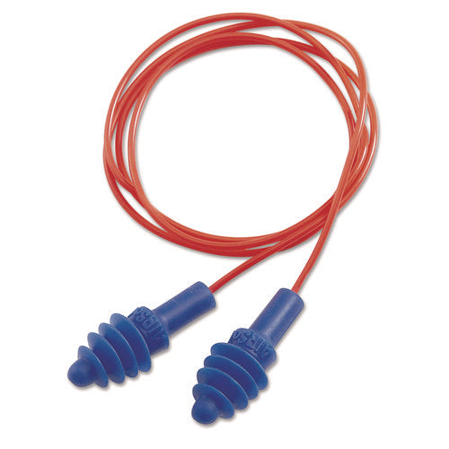 Image of Howard Leight® by Honeywell Dpas-30r Airsoft Multiple-Use Earplugs, 27nrr, Red Polycord, Blue, 100/box