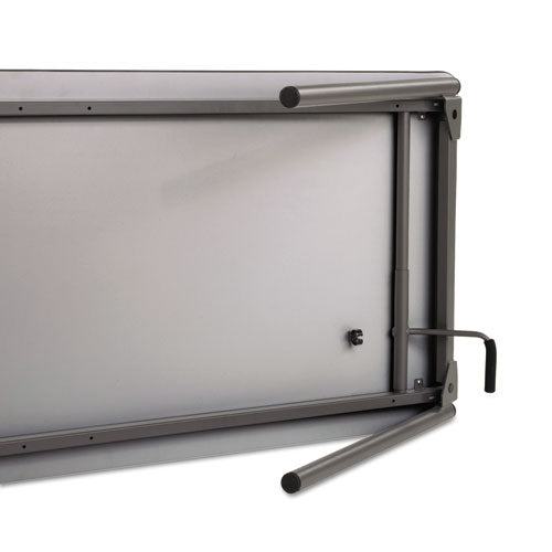 Image of Iceberg Maxx Legroom Wood Folding Table, Rectangular, 72" x 30" x 29.5", Gray/Charcoal