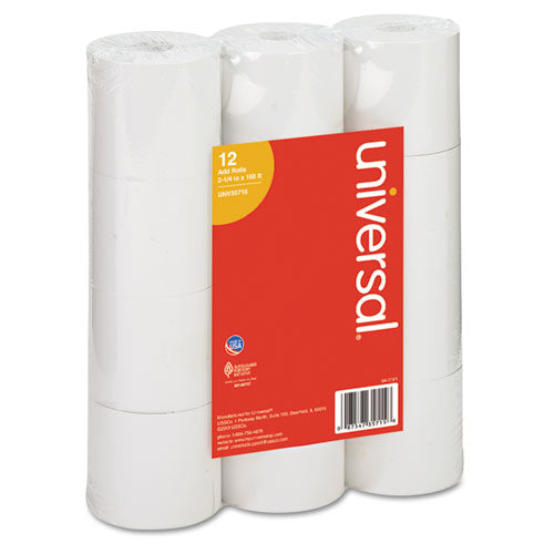 Image of Universal® Impact And Inkjet Print Bond Paper Rolls, 0.5" Core, 2.25" X 150 Ft, White, 12/pack