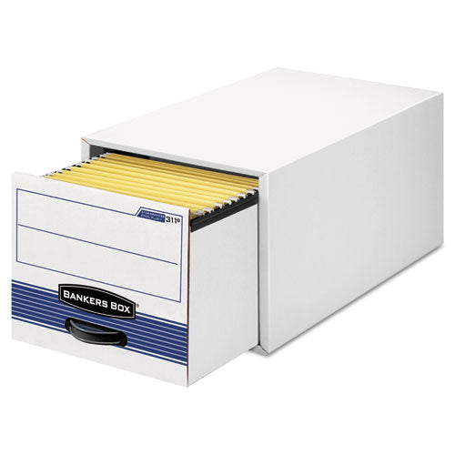 Image of Bankers Box® Stor/drawer Steel Plus Extra Space-Savings Storage Drawers, Legal Files, 17" X 25.5" X 11.5", White/blue, 6/carton