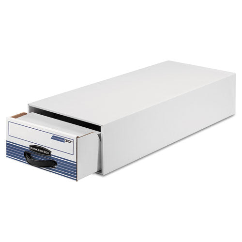 Image of Bankers Box® Stor/drawer Steel Plus Extra Space-Savings Storage Drawers, 10.5" X 25.25" X 5.25", White/blue, 12/carton