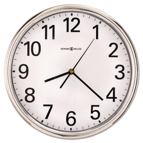 Image of Howard Miller® Hamilton Wall Clock, 12" Overall Diameter, Silver Case, 1 Aa (sold Separately)