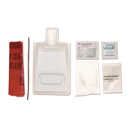Image of Medline Biohazard Fluid Clean-Up Kit, 10.3 x 1.6 x 10.5, 7 Pieces, Synthetic-Fabric Bag