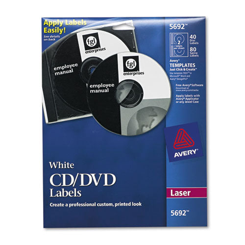 Image of Avery® Laser Cd Labels, Matte White, 40/pack