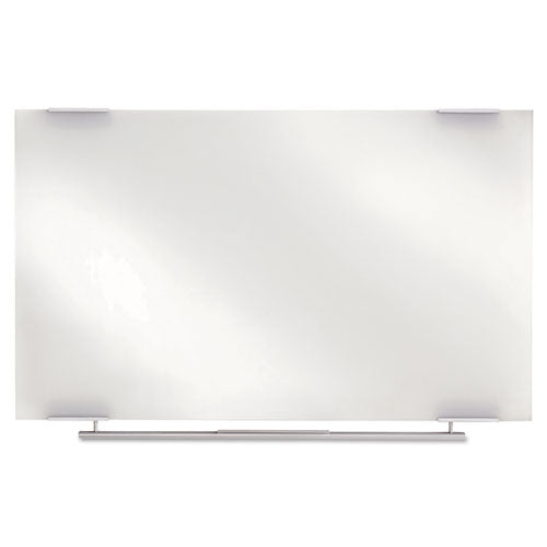 Image of Iceberg Clarity Glass Dry Erase Board with Aluminum Trim, 48" x 36", White Surface, Satin Aluminum Frame
