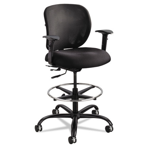 Image of Safco® Vue Heavy-Duty Extended-Height Stool, Supports Up To 350 Lb, 23" To 32.5" Seat Height, Black Fabric