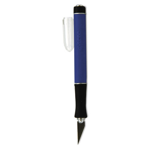 Image of X-ACTO® X3000 Rubber-Barrel Hobby Knife, (3) #11 Blades, 4.5" Aluminum/Rubber Handle, Black