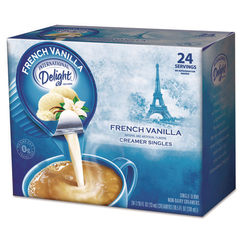 Image of International Delight® Flavored Liquid Non-Dairy Coffee Creamer, French Vanilla, 0.44 oz Mini Cups, 24/Box