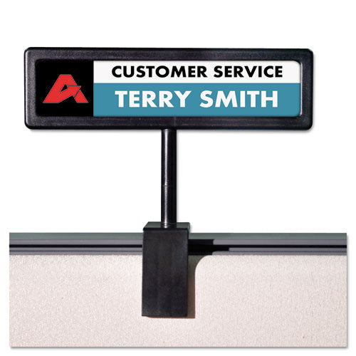 Image of Advantus People Pointer Cubicle Sign, Plastic, 8.5 X 2, Black