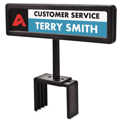 Image of Advantus People Pointer Cubicle Sign, Plastic, 8.5 X 2, Black