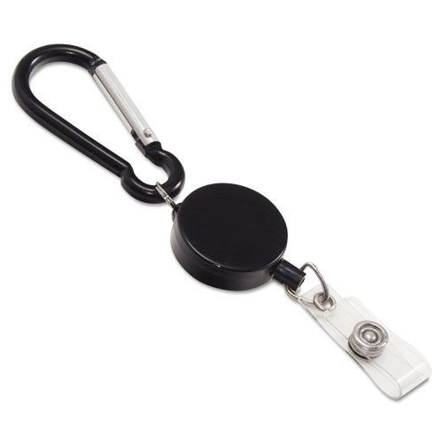 Image of Advantus Metal Badge Reel/Carabiner Set, 24" Extension, Black, 5/Pack