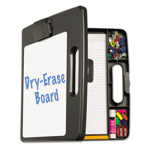 Image of Officemate Portable Dry Erase Clipboard Case, 0.5" Clip Capacity, Holds 8.5 x 11 Sheets, Charcoal