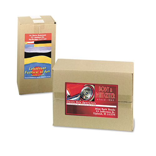 Image of Avery® Vibrant Laser Color-Print Labels w/ Sure Feed, 4.75 x 7.75, White, 50/Pack