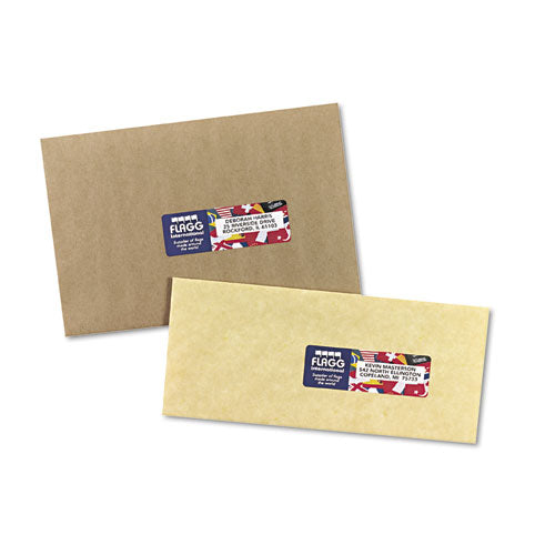 Image of Avery® Vibrant Laser Color-Print Labels w/ Sure Feed, 1.25 x 3.75, White, 300/Pack