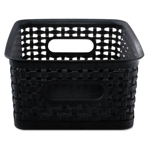 Image of Advantus Weave Bins, 9.88 X 7.38 X 4, Black, 3/pack